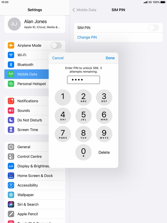 Key in your PIN and press Done. Key in your PIN and press Done.