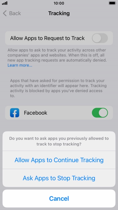 If you turn off the function, press the required setting.
