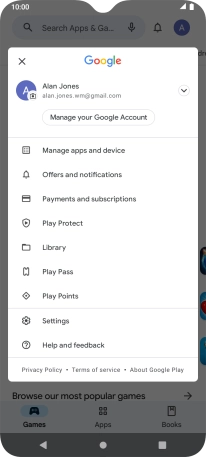 Press Manage apps and device.