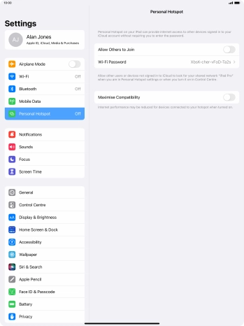 Press Wi-Fi Password and key in the required password. Press Wi-Fi Password and key in the required password.