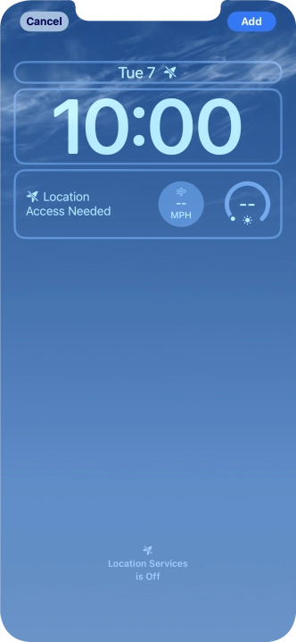To customise the way the lock screen date is displayed, press the date widget and follow the instructions on the screen to select the required widget display mode.
