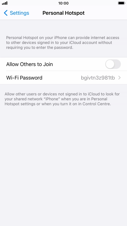 Press Wi-Fi Password and key in the required password.