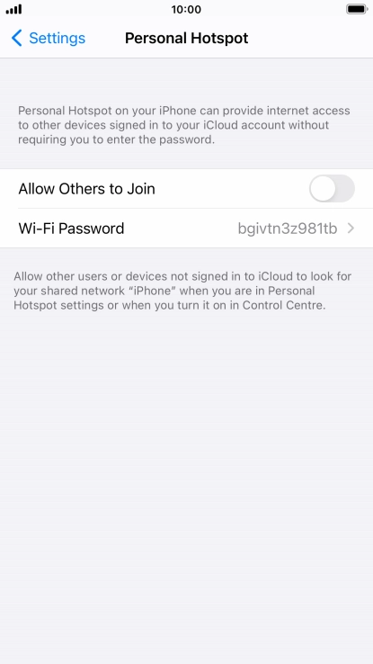 Press Wi-Fi Password and key in the required password.