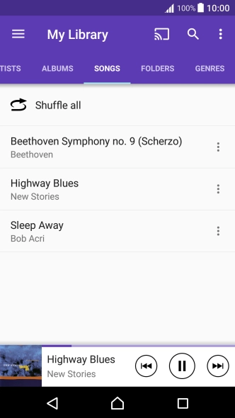 Press the song title. Press the song title.