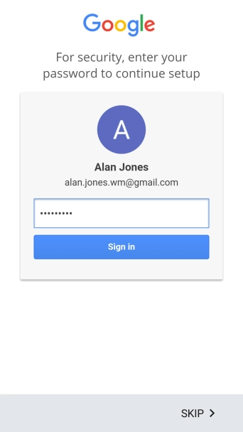 Press Sign in and follow the instructions on the screen to transfer the content from the other phone and finish the activation of your phone.