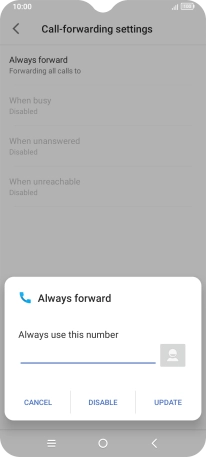 Press DISABLE. Press DISABLE.