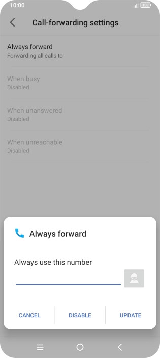 Press DISABLE. Press DISABLE.