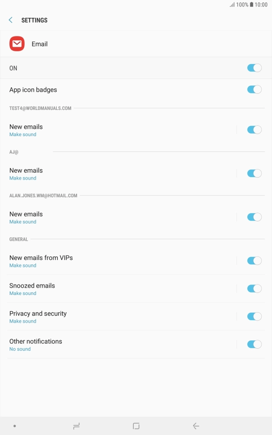 Press the indicator next to 