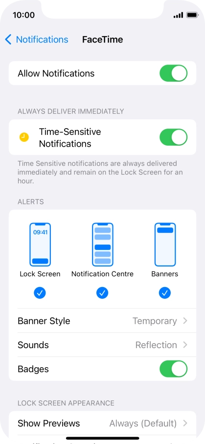 Press the indicator next to 