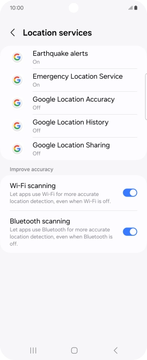 Press Google Location Accuracy.