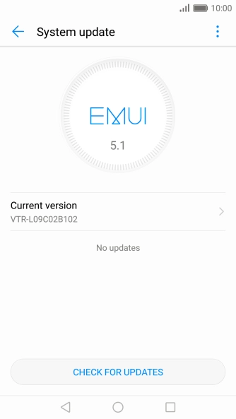 Press CHECK FOR UPDATES. If a new software version is available, it's displayed. Follow the instructions on the screen to update the phone software.