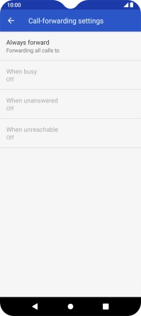 Press the required divert type.
