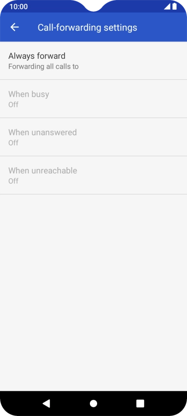 Press the required divert type.