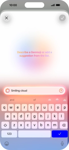 Write in your own words what you would like your Genmoji to look like, and press arrow up.