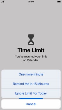 Press the required setting.