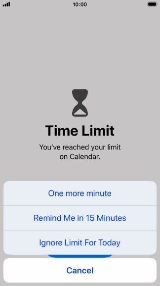 Press the required setting.