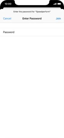 Key in the password for the Wi-Fi network and press Join.