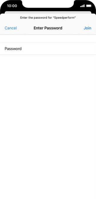 Key in the password for the Wi-Fi network and press Join.