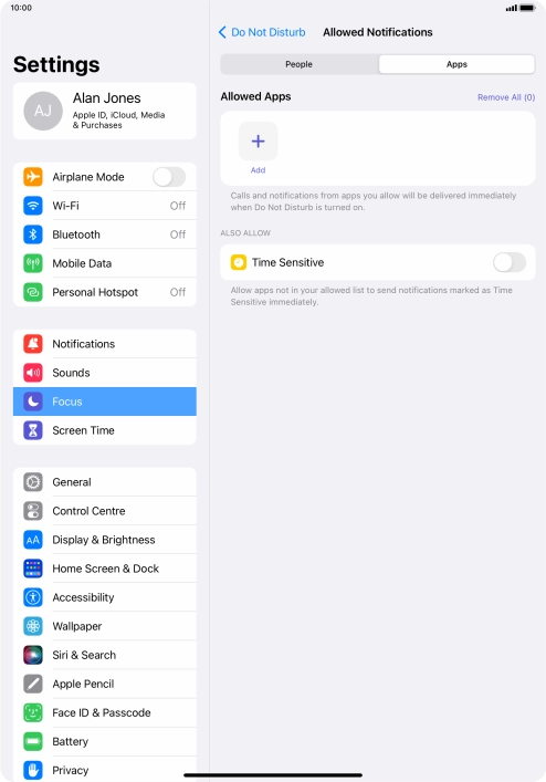 Press the indicator next to 