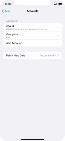 Press the name of the email account you've just set up.