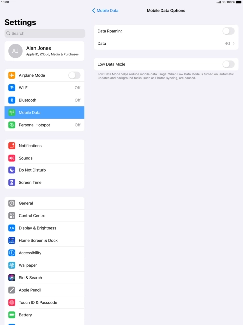 Press the indicator next to 