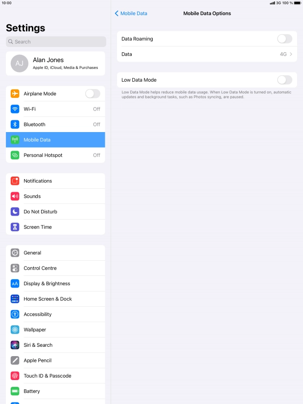 Press the indicator next to 