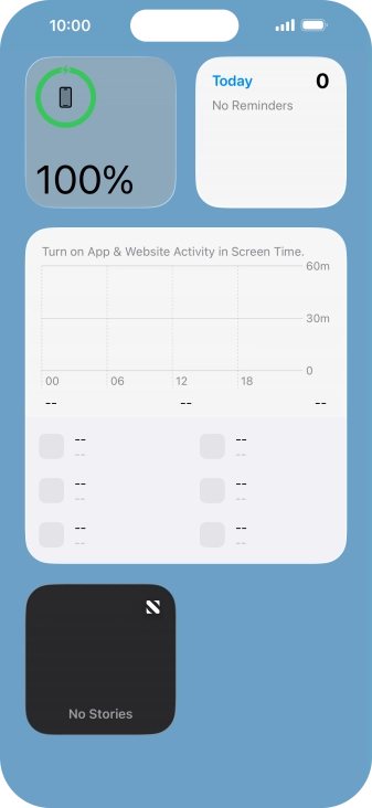 Press and hold the required widget until a pop-up menu is displayed. Press and hold the required widget until a pop-up menu is displayed.