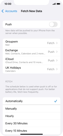 If you turn off the function, press the required setting.