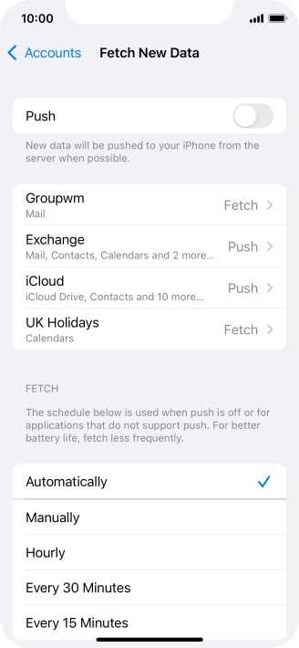 If you turn off the function, press the required setting.
