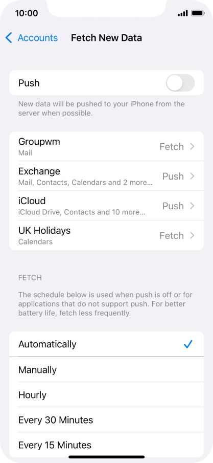If you turn off the function, press the required setting.