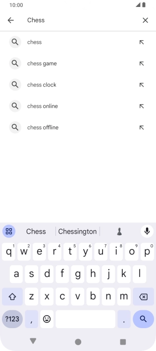 Key in the name or subject of the required app and press the search icon.