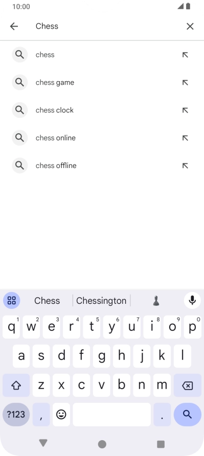 Key in the name or subject of the required app and press the search icon.