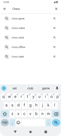 Key in the name or subject of the required app and press the search icon.
