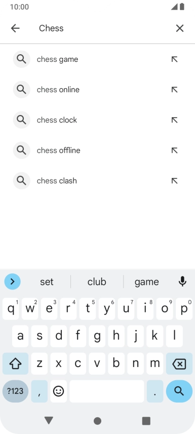 Key in the name or subject of the required app and press the search icon.