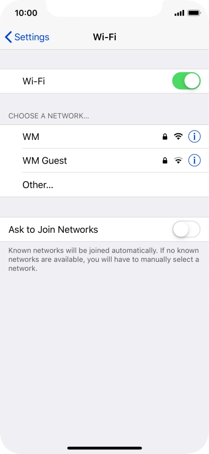 Press the required Wi-Fi network and key in the password for the Wi-Fi network.
