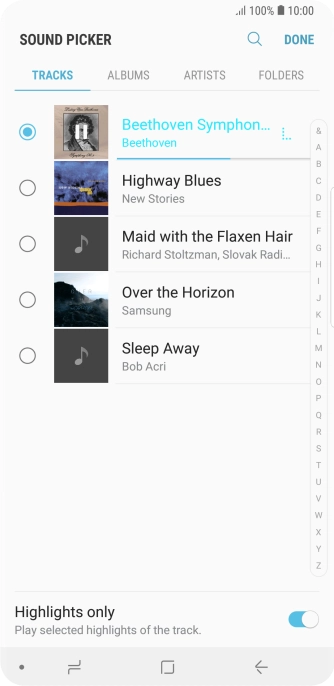 Once you've found a ring tone you like, press DONE. Once you've found a ring tone you like, press DONE.