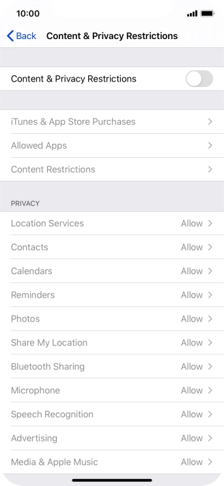 Press the indicator next to 