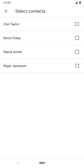 Press the fields next to the required contacts.
