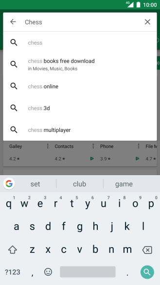Key in the name or subject of the required app and press the search icon.