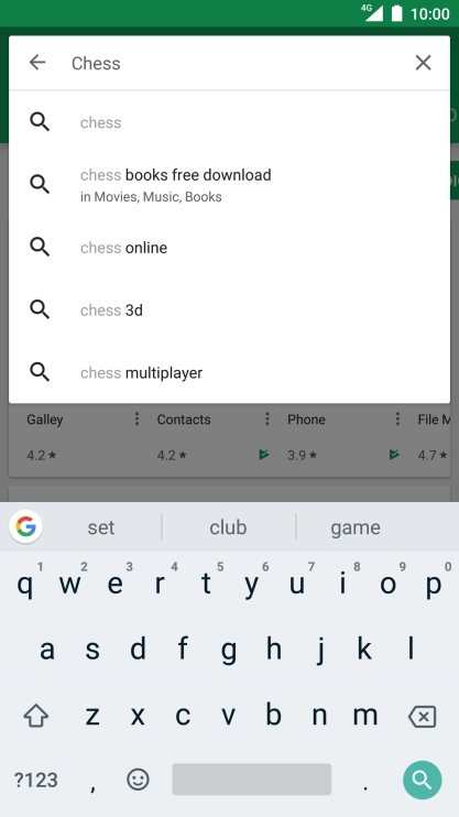 Key in the name or subject of the required app and press the search icon.