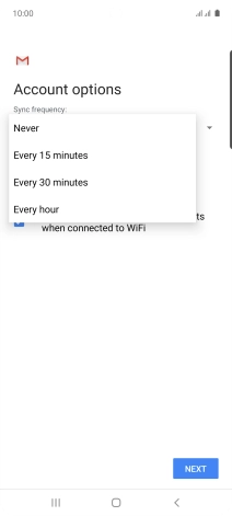 Press the required setting.