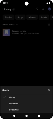 Press the required category and go to the required audio file.
