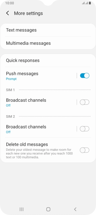 Press Text messages.