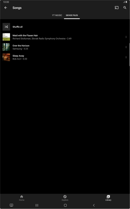 Press the required audio file.