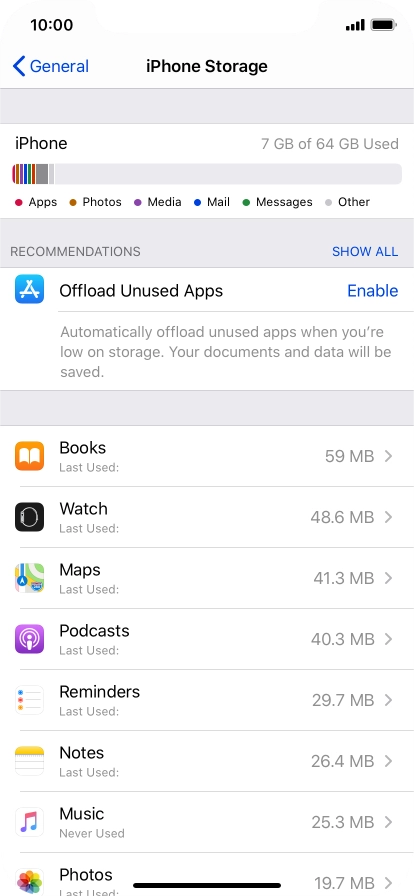 Press the required app.