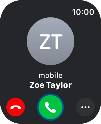 Press the Digital Crown when you get a call.