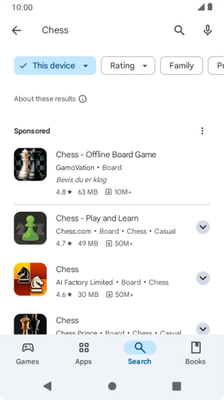 Press the required app. Press the required app.