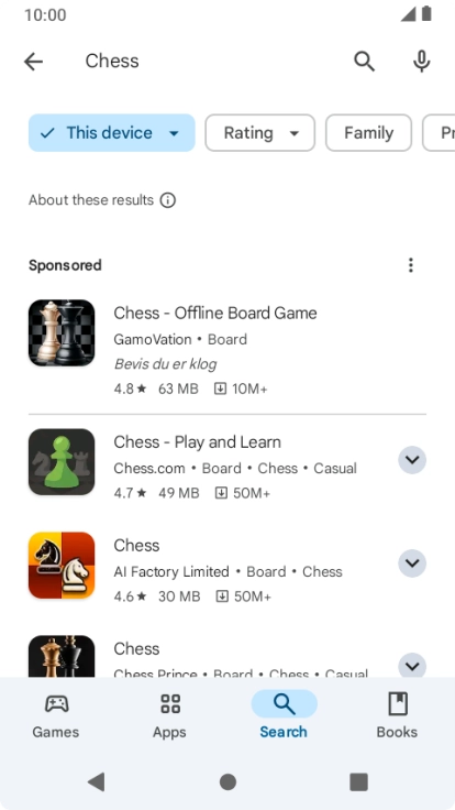 Press the required app. Press the required app.