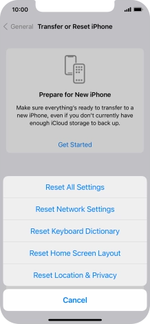Press Reset All Settings.