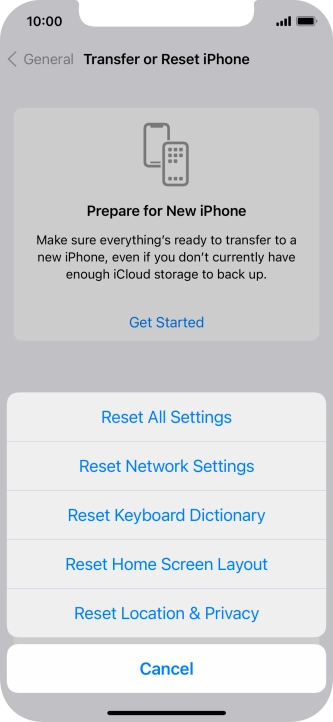 Press Reset All Settings.
